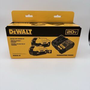 DEWALT 20V MAX  2 5ah Battery & Charger Kit, Yellow, DCB205-2C (MPN DCB205-2C)